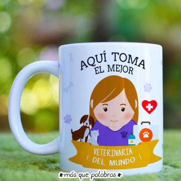 Tazón Aquí Toma la Mejor Veterinaria